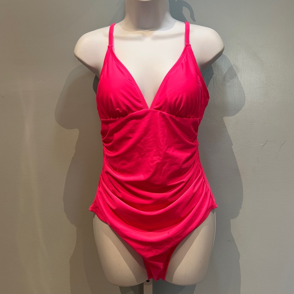 Cupshe Elegant Hot Pink One-Piece Swimsuit Large New with Tags